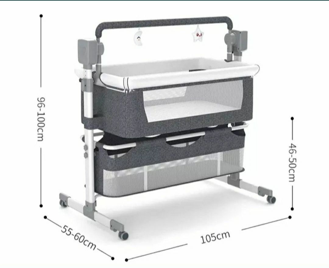 Даставка бесплатно. Детская электрическая люлка. Прикраватная краватк