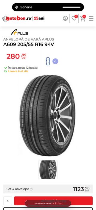Anvelope vara  Aplus A609 205/55/16 dot 14/24 rulate 5000 km