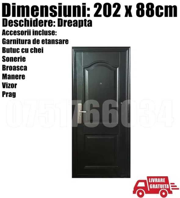 Usa Metalica Intrare L20 DREAPTA Apartament Birou LivratGRATUIT MS