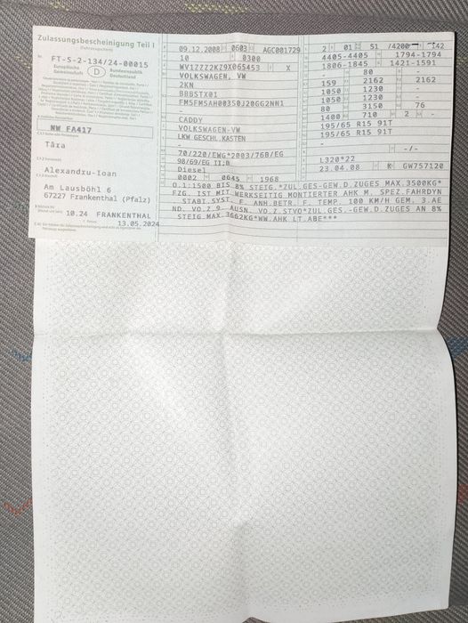 Volskwagen Cady 2.0 SDI