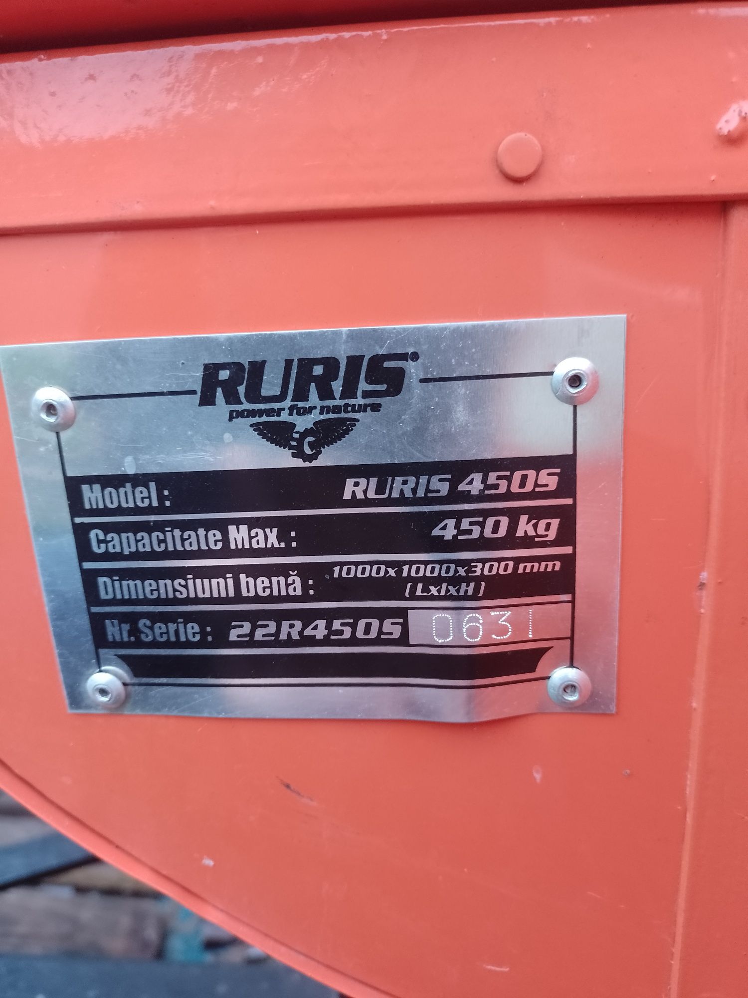 Remorca motocultor Ruris 450S