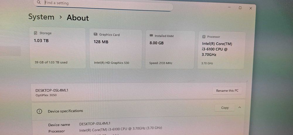 Calculator Dell SFF i3 8GB RAM, SSD NVMe + HDD, HDMI, Windows 11