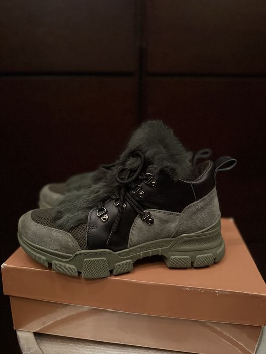 Обувки от естествена кожа с косъм Eva Minge