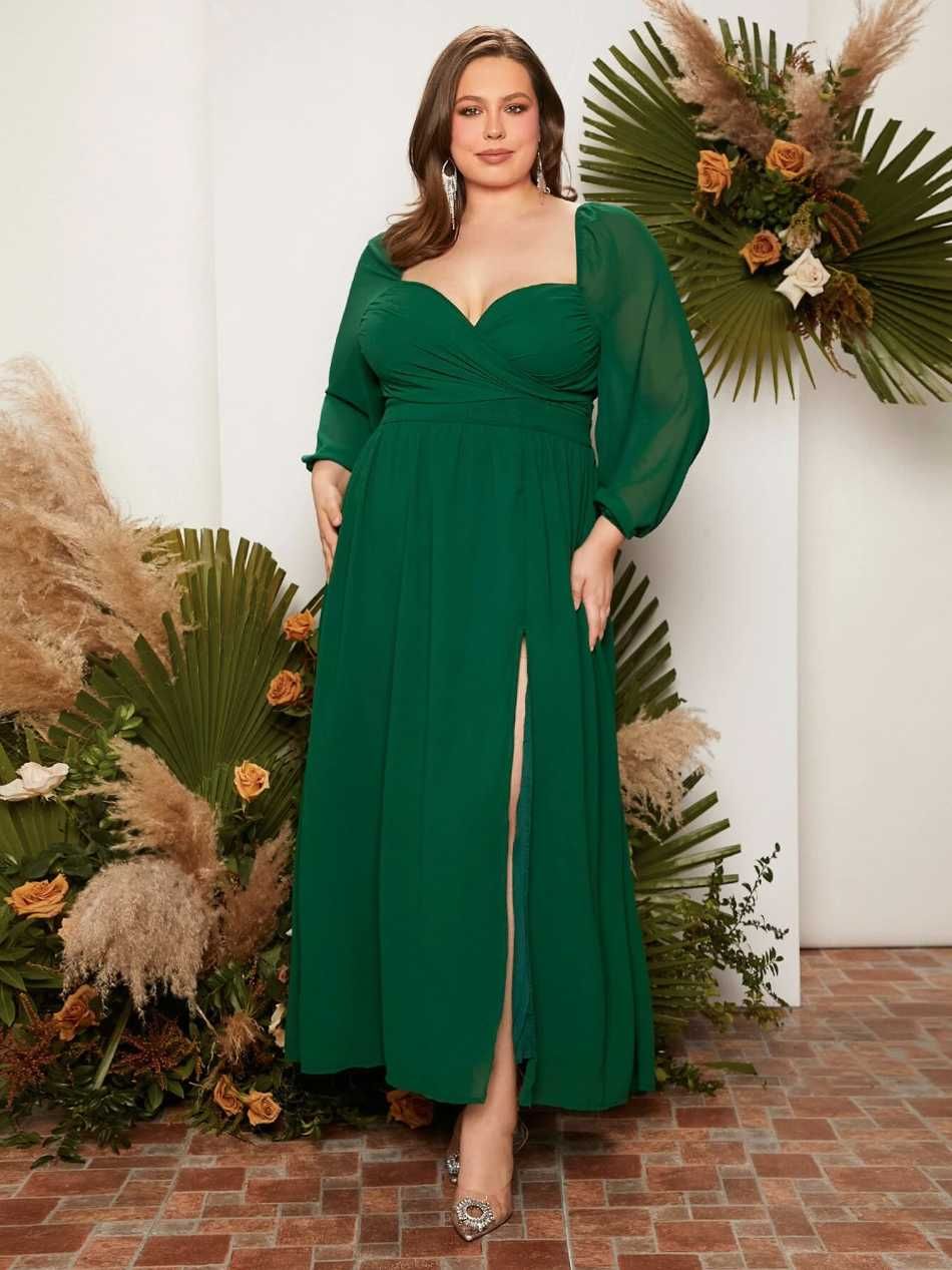 Rochie eleganta Shein verde inchis marime 1XL