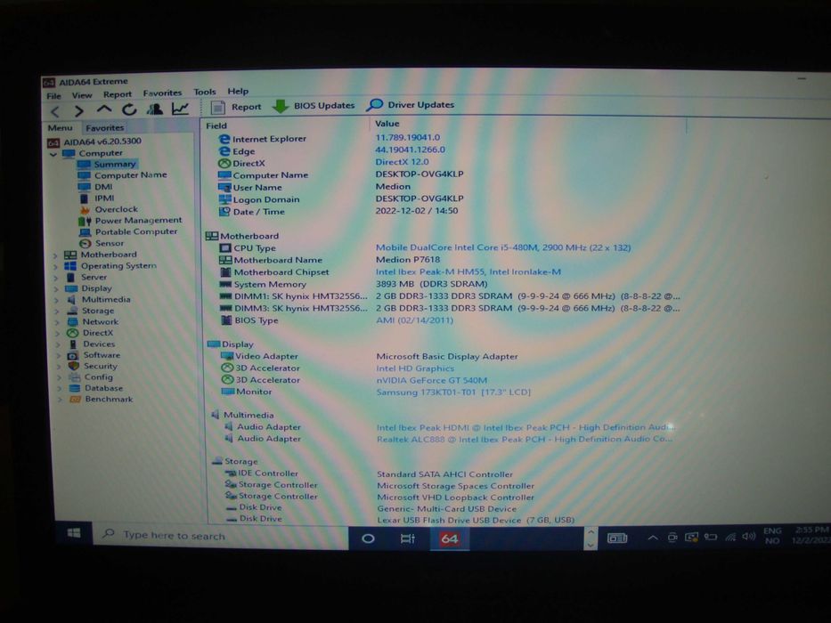 Medion Akoya P7618 Intel i5-480M, functional, incomplet