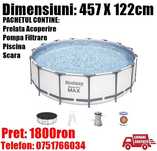 Piscina Copii Rotunda Cadru Metal 457x122cm SET Complet LivratGRATUIT