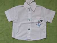 Бяла/цветна детска ризка с бродирано джобче размер 86 и 110, нова