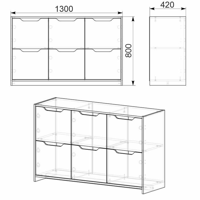 Комод компанит - 6Д