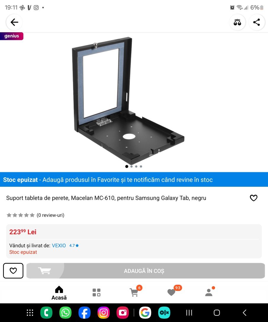 Suport tableta de perete, Macelan MC-610, pentru Samsung Galaxy Tab