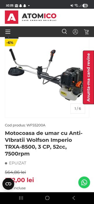 Vand cositoare wolfson 500