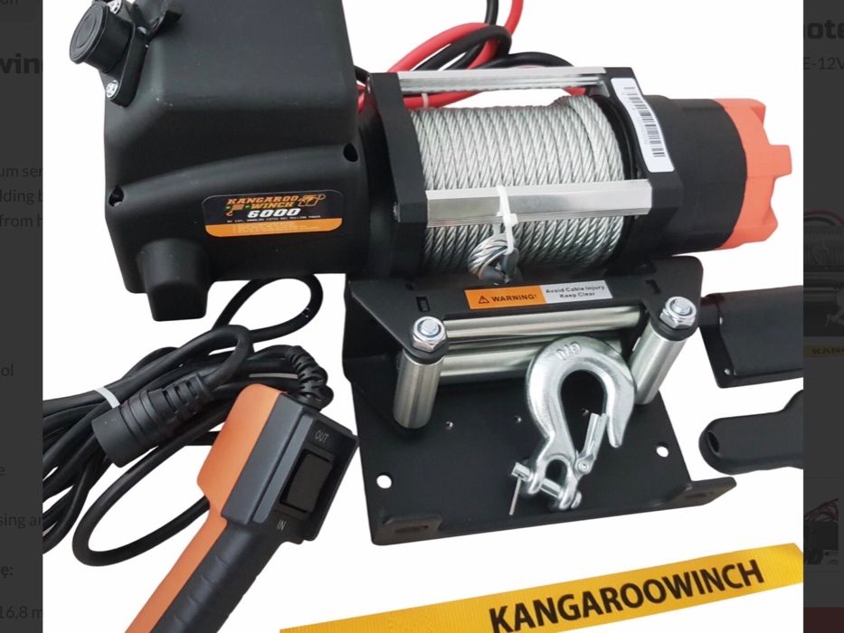 Troliu electric Kangaroo 6000 pentru 4X4 putere 2722 kg.pe horizontala