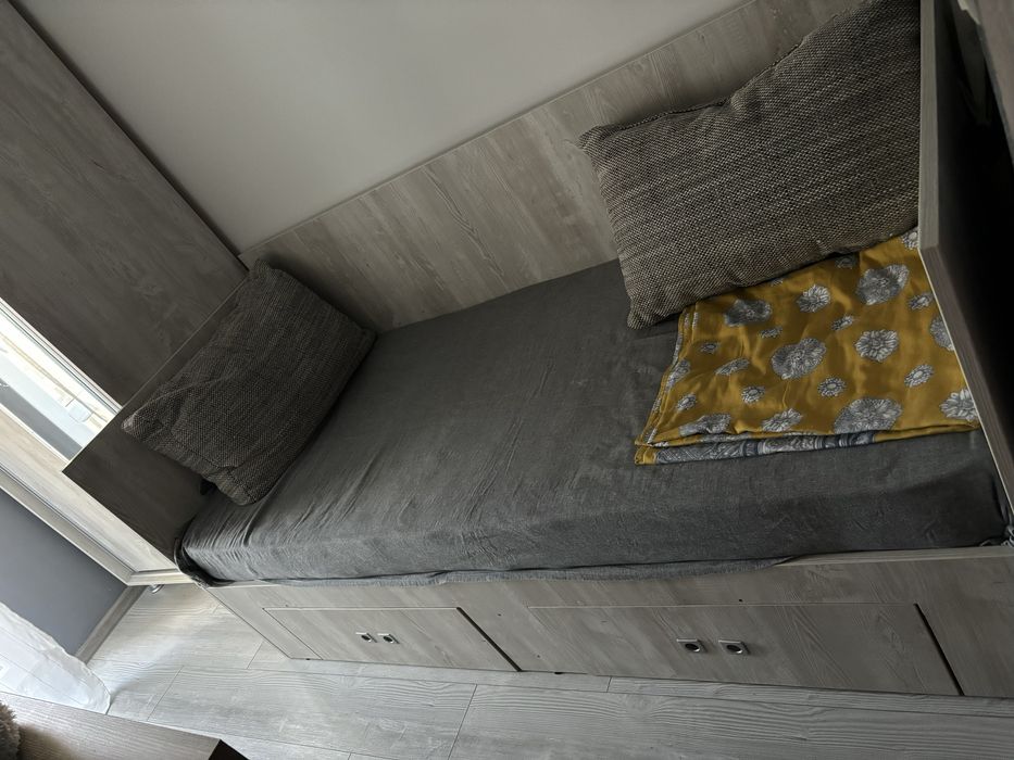 Pat cu saltea, pe comanda, pal Stelco