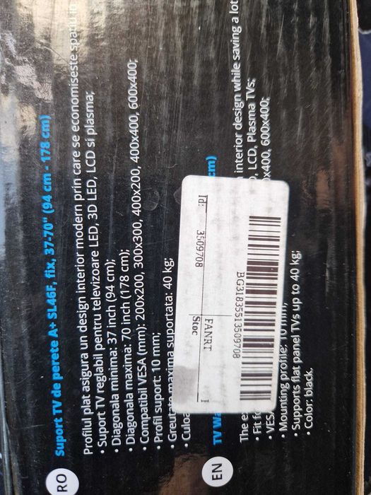 Suport TV smart ultra slim se lipeste de perete 2 bucati