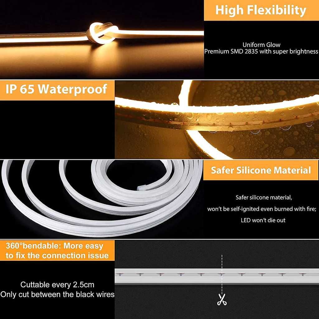 НОВА димируема неонова LED лента, 5M 3000K LED