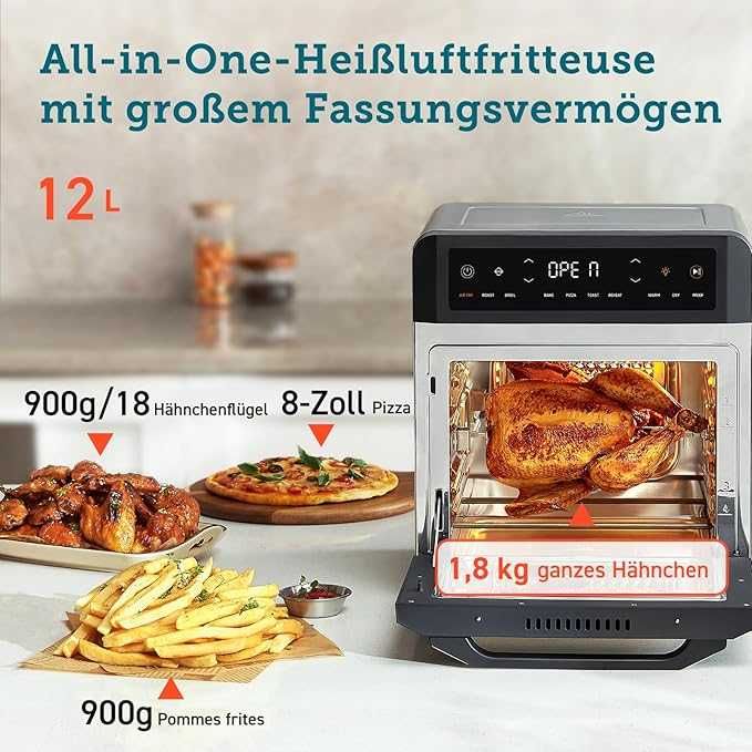 Фритюрник с горещ въздух Cosori XXL 12L (CAF-R121) 1800W 11 програми
