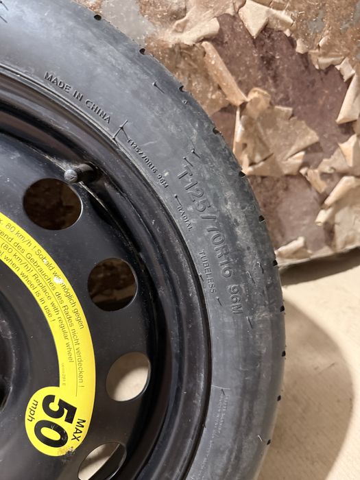 Roata rezerva slim 125/70 R16 5x112 central 57.1 VW Skoda Seat Audi