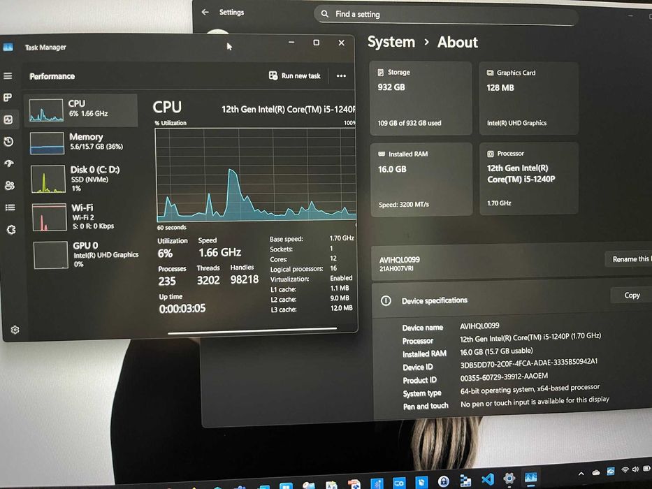 Lenovo T14 G3 14 inch i5-1240p 12C/16T, 16Gb RAM, 1TB SSD
