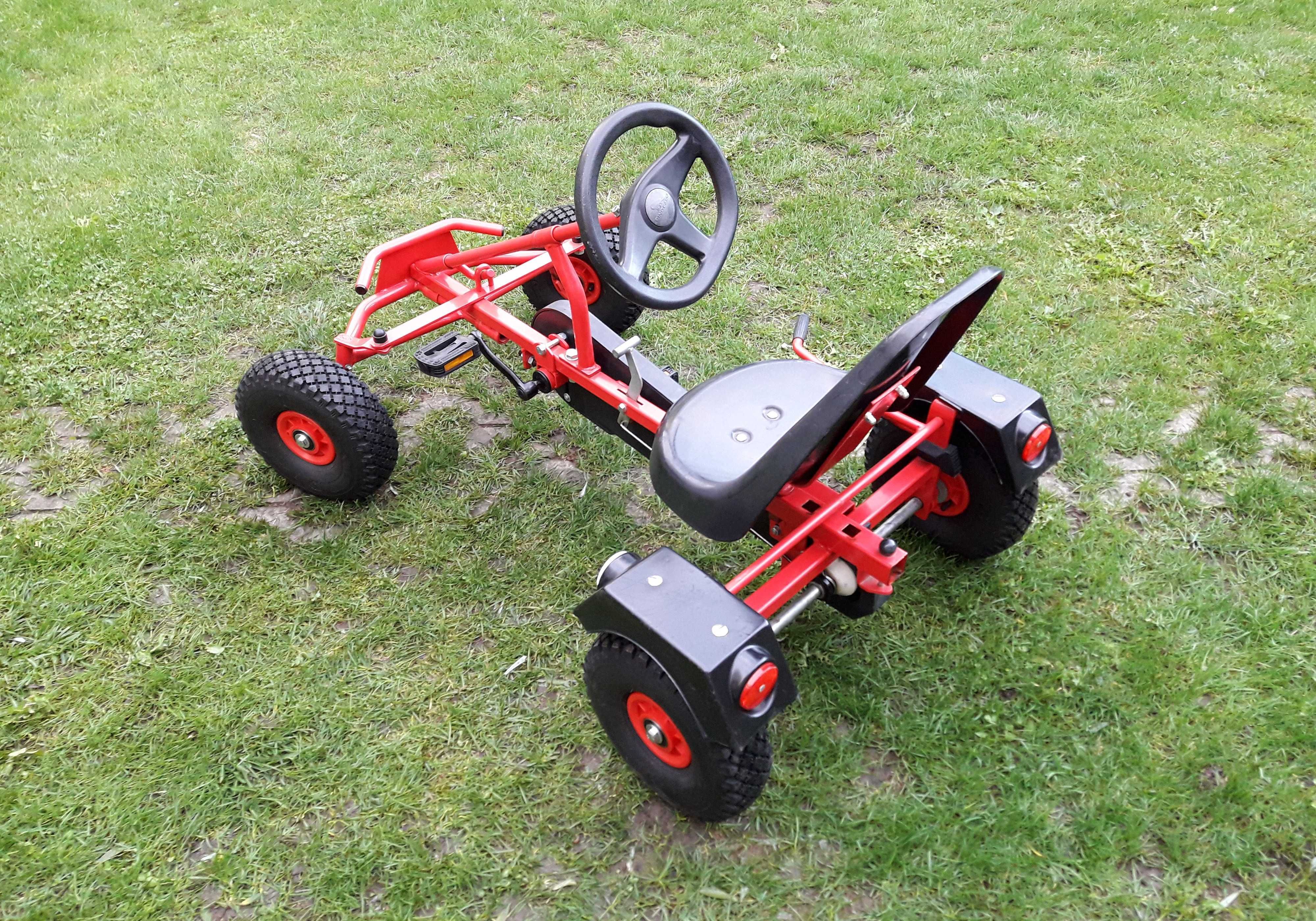 Cart (Kart) cu pedale pentru copii/adulți Dino Cars – negru/roșu