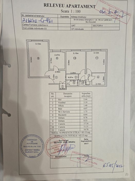 Direct proprietar - Apartament 3 camere Str. Ionescu Ghe cart.Berceni