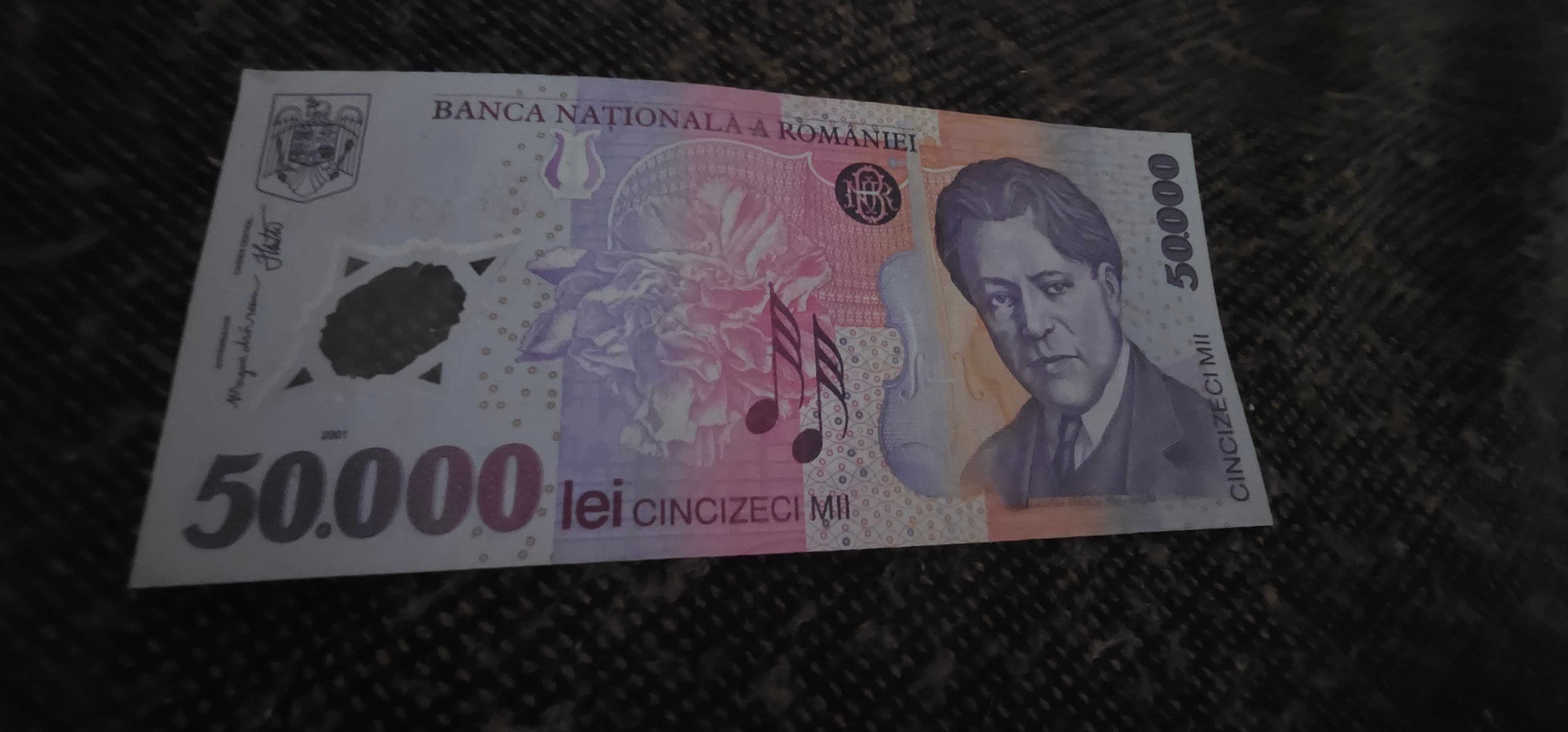 bancnota 50000 lei  inainte de denominare