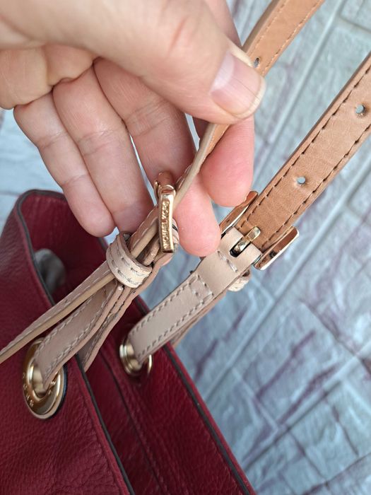 дамска чанта,Michael Kors,кожена торба-червена естествена кожа