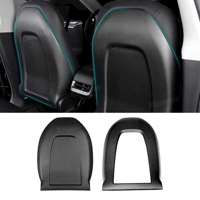 Карбонови кори за задната част на предните седалки – Tesla Model 3