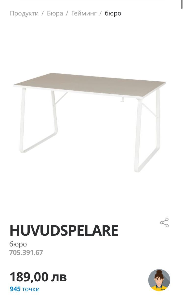 Бюро Ikea Huvdspelare икеа - ново икея