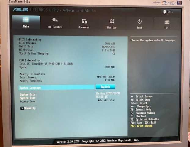 Unitate PC Asus cu procesor i5-2400 3.10Ghz