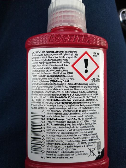 LOCTITE 243 50ml
Este un adeziv pentru asigurarea asamblărilor filetat