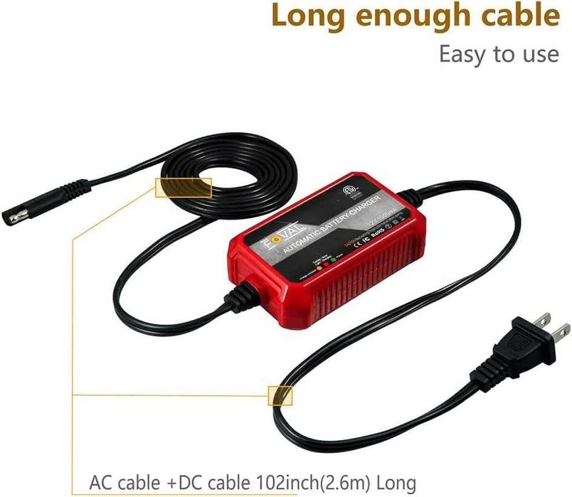 Ново Компактно зарядно за акумулатор кола 12V – LED индикатор, защити