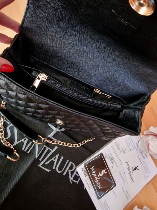 Geanta damă super model (Ysl),logo metalic auriu, saculet, etichetă