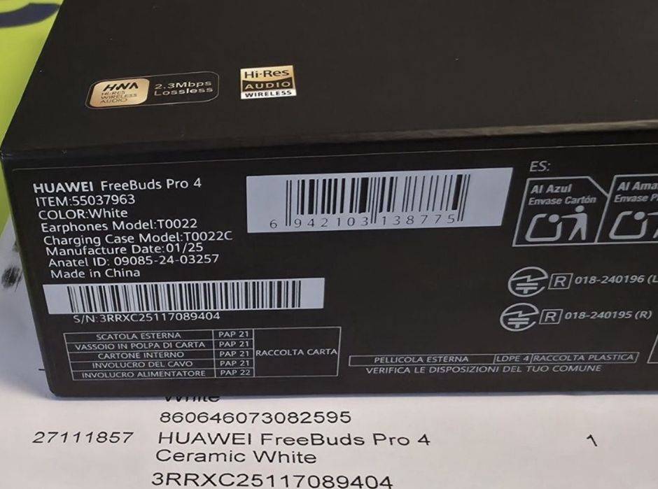ЧИСТО НОВИ Huawei FreeBuds Pro 4 Гаранция Yettel 2027г. БЯЛ / white