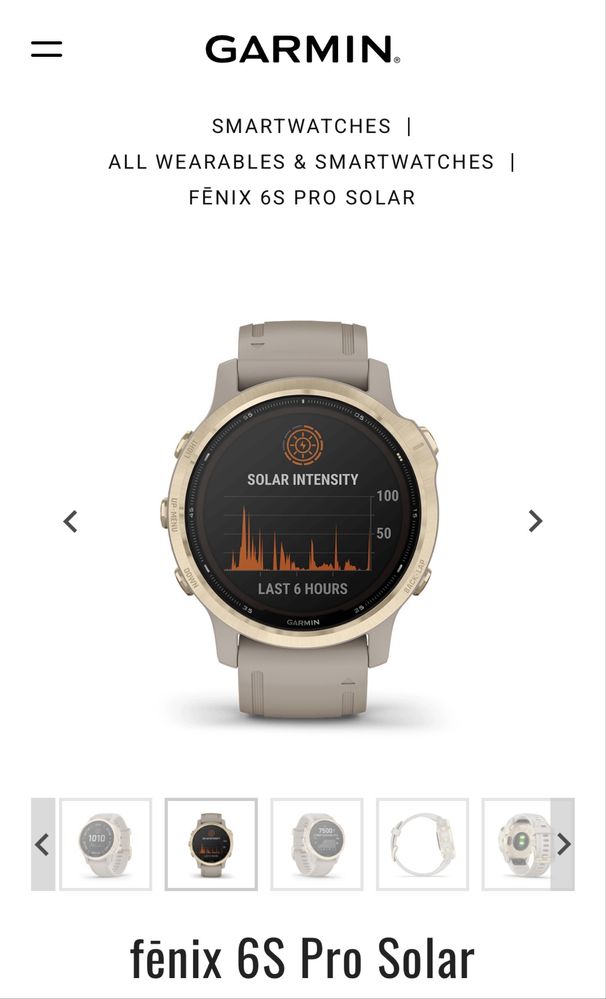 Garmin Smart Watch Fenix 6S Pro Solar