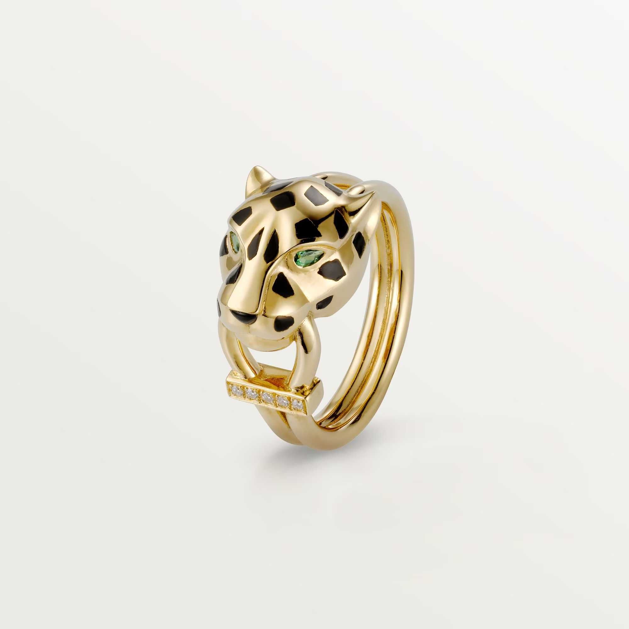 CARTIER Panthere de Cartier White Gold Black 5 Diamonds Пръстен