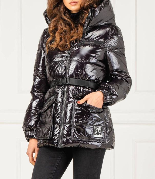 Зимно черно лак яке DKNY