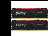 Memorie Ram Kingston FURY Beast RGB 32GB DDR4 3200MHz în garantie