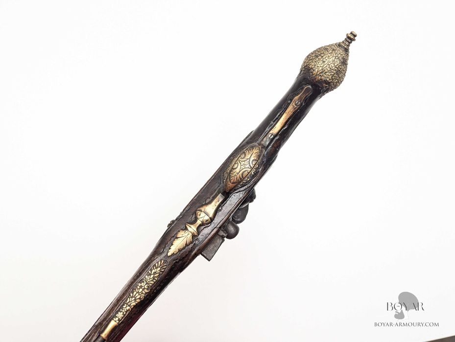 Кремъчен сребърен турски пищов