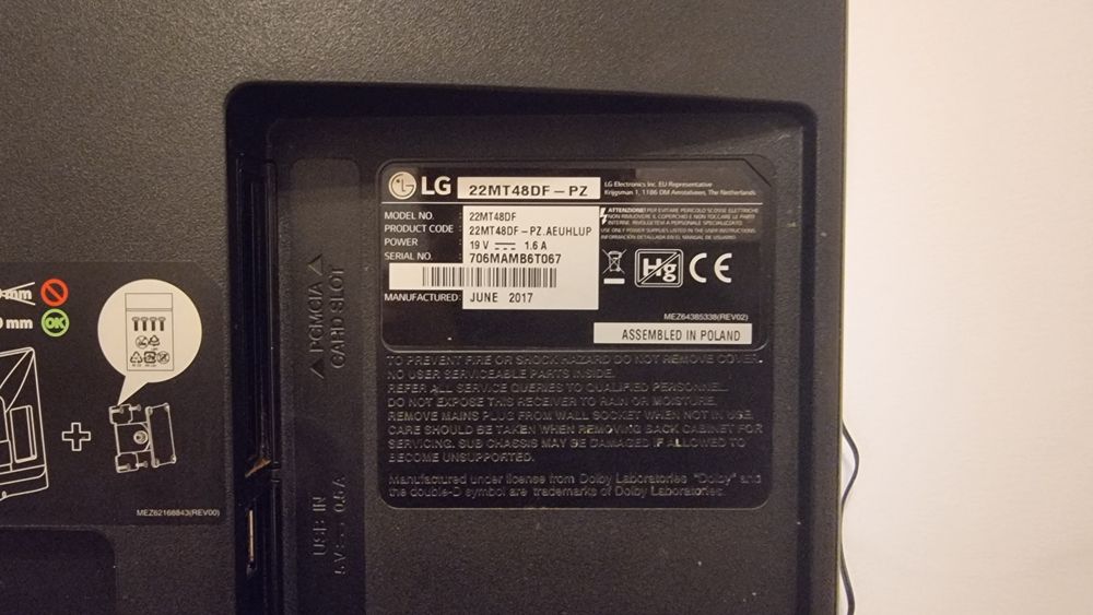 TV Monitor LG 22MT48DF 22" 55cm