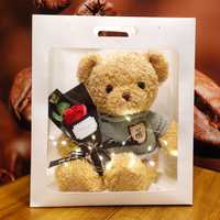 Подарок жене/подарок девушке/магкая игрушка/плюшевый медвежонок с розо