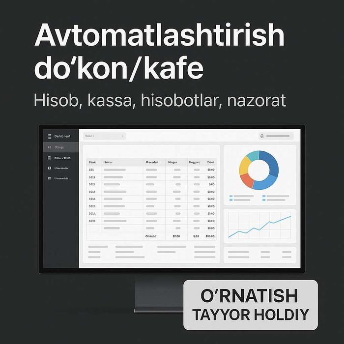 Programma Dokon uchun Kassaga Monoblok Noutbuka Oylik Tolov YOQ