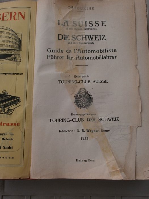 Антика 1933 Пътеводител Швейцария (за Автомобилисти)