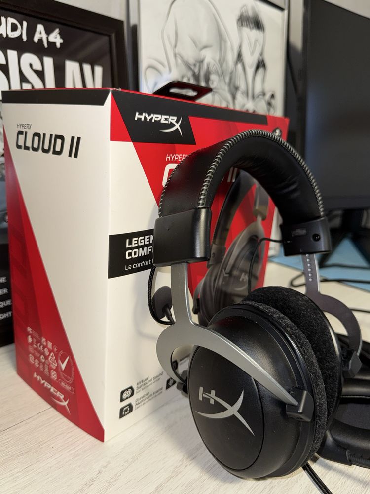 Слушалки HyperX Cloud II – като нови, в гаранция, с кутия – 80 лв