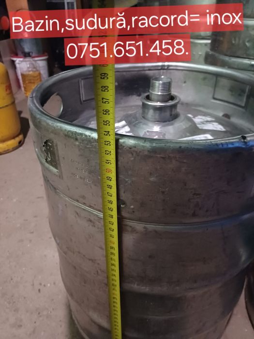 Bazine inox curate cu dop cu filet ce închide perfect