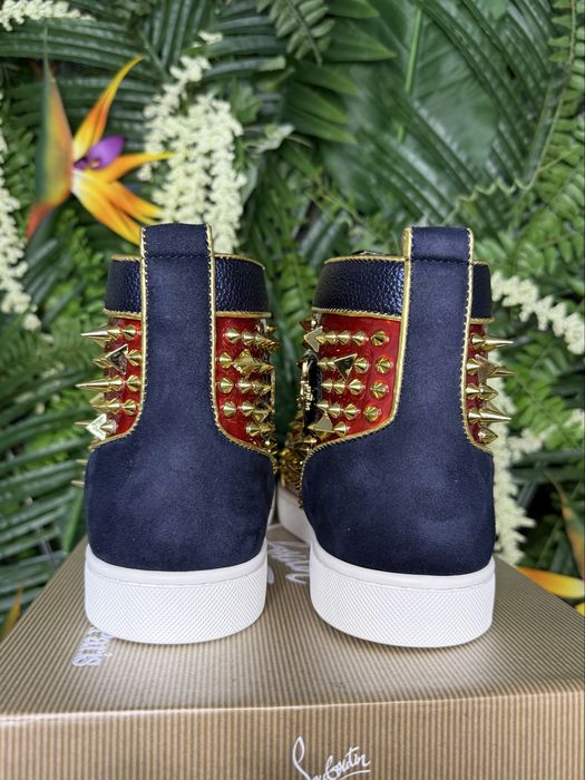 Christian Louboutin High White Red Spikes