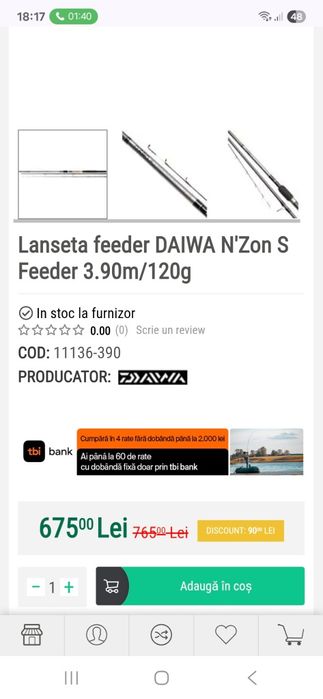 Vand 2 lansete daiwa n zone s distance feeder 3.9m 120g.
