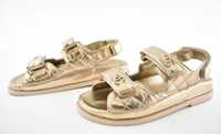 Chanel -gold leather sandals,н.37