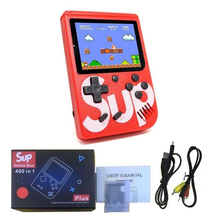 Mini Consolă Retro Jocuri Video 400 în 1 – Portabilă cu USB