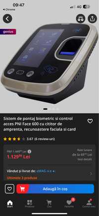 Sistem de pontaj biometric si control acces