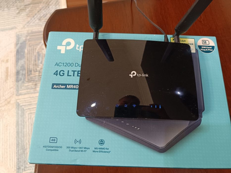 Модем роутер tp link AC1200 Dual Band Wi-Fi

4G LTE Router

Archer MR4