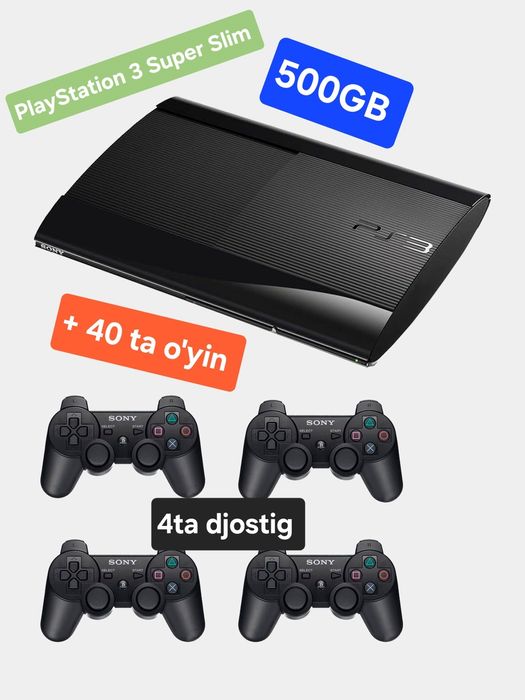 PlayStation 3 Super Slim 500GB (Джойстик 4та) + DASTAVKA BEPUL